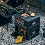 캠핑문 a75우드상판포함 도어오픈형 캠핑폴딩박스 45L